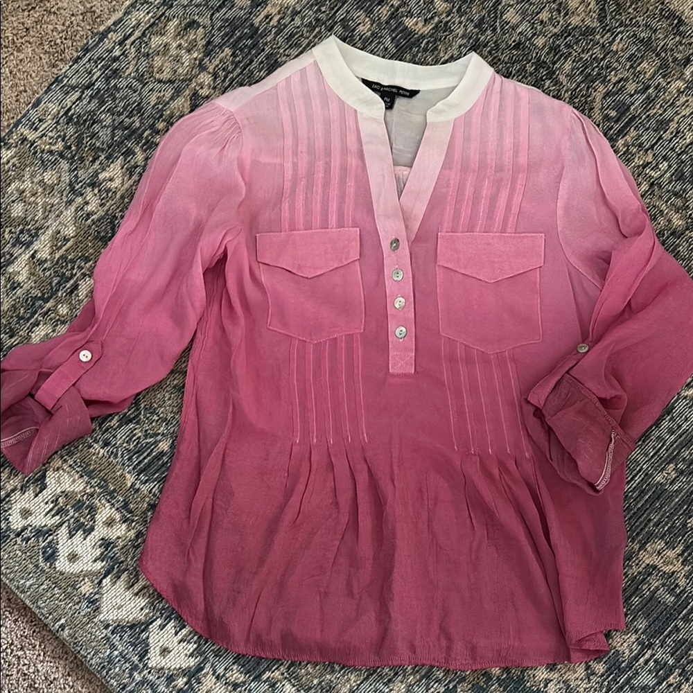 Zac and Rachel Lightweight Ombre Top SIZE PM- petite medium